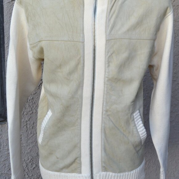 MARC ECKO MENS SUEDE BLEND FULL ZIP SWEATER- Beige color- $48.00 - Picture 6 of 13